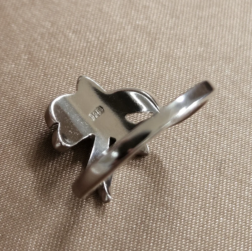 Sterling Silver Opal Palm Tree Ring